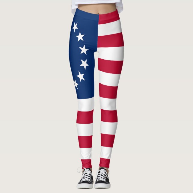 Betsy Ross American Flag Leggings (Vorderseite)