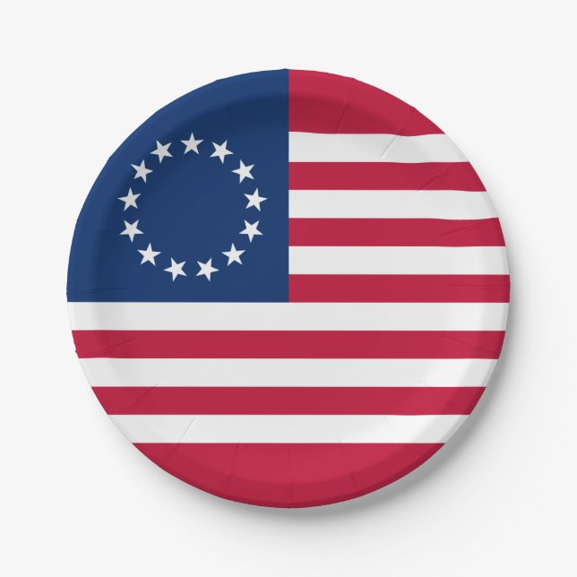 Betsy Ross American Flag Pappteller (Vorderseite)