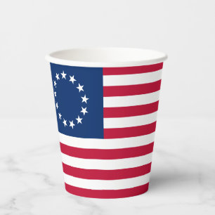 Betsy Ross Amerikanische Flagge Pappbecher