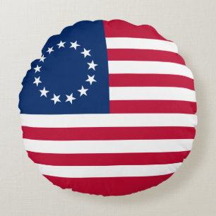 Betsy Ross Amerikanische Flagge Rundes Kissen