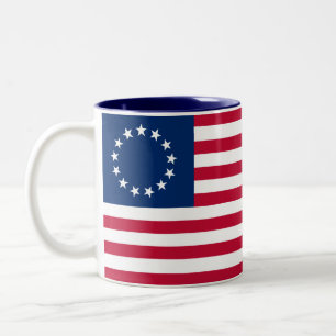 Betsy Ross Amerikanische Flagge Zweifarbige Tasse