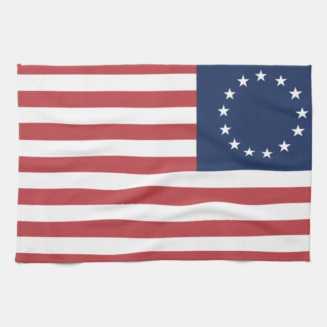 Betsy Ross Drapeau Design Serviettes de cuisine/ba (Horizontal)