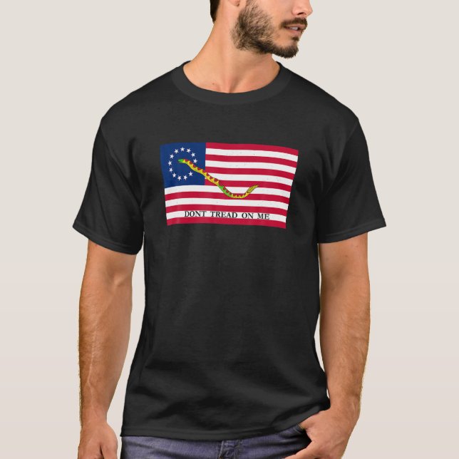 Betsy Ross First Naval Jack Flag USA T Shirt (Vorderseite)