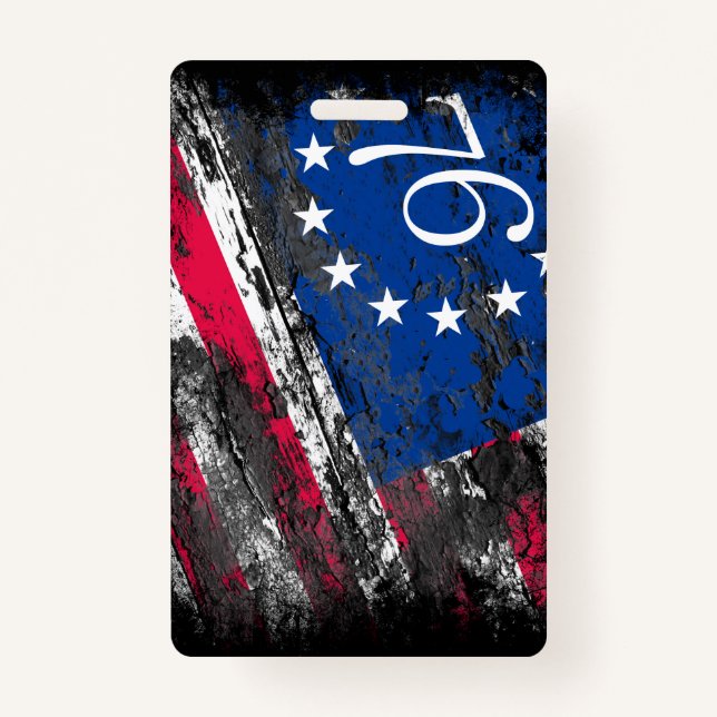 Betsy Ross Flag 1776 Patriotic 4. Juli Ausweis (Vorderseite)