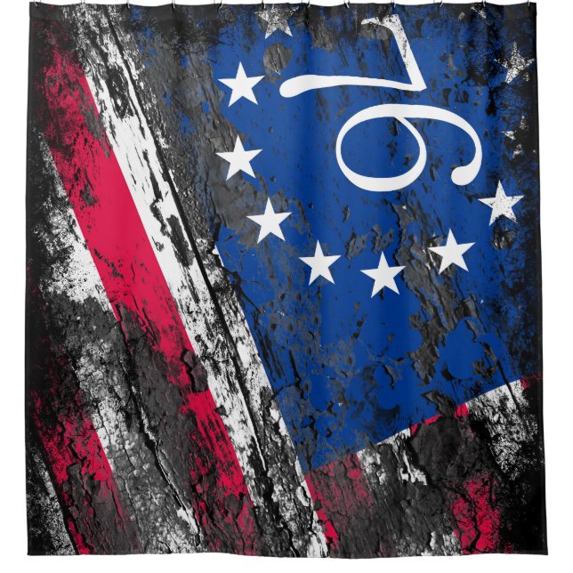 Betsy Ross Flag 1776 Patriotic 4. Juli Duschvorhang (Vorderseite)