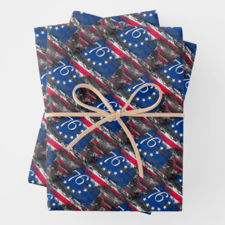Betsy Ross Flag 1776 Patriotic 4. Juli Geschenkpapier Set