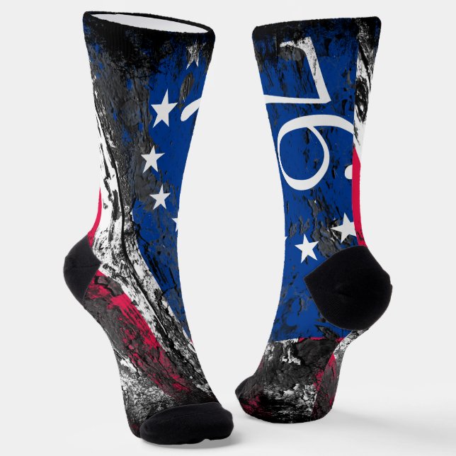 Betsy Ross Flag 1776 Patriotic 4. Juli Socken (Gewinkelt)