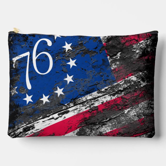 Betsy Ross Flag 1776 Patriotic 4. Juli Zubehörtasche (Vorderseite)