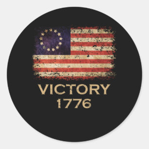 Betsy Ross Flag Amerikanischer Sieg 1776 erschütt Runder Aufkleber