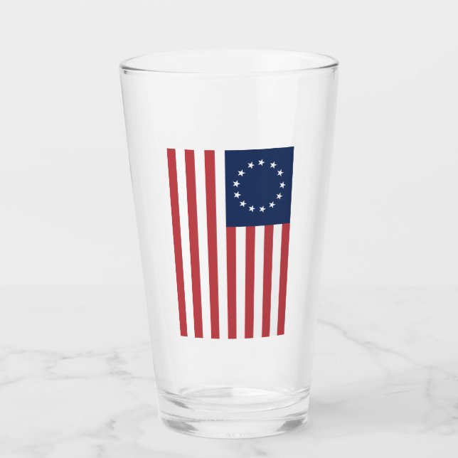Betsy Ross Flag Design Glass Cup Glas (Vorderseite)