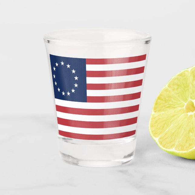 Betsy Ross Flag Design Shot-Glas Schnapsglas (Vorderseite)