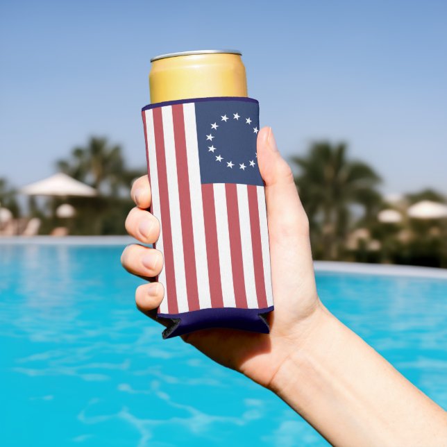 Betsy Ross Flag Design Thin Can Cooler Selters Dosenkühler (In Situ Pool)
