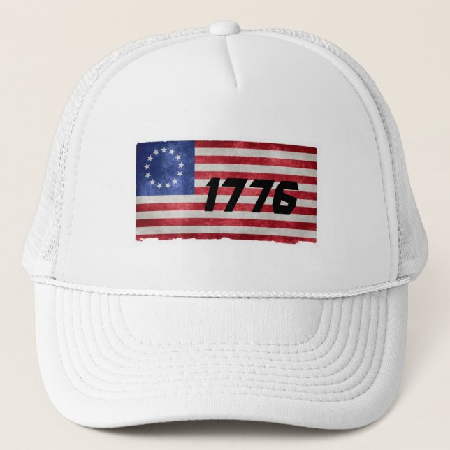 Betsy Ross flag hat Unisex Twill Truckerkappe (Vorderseite)