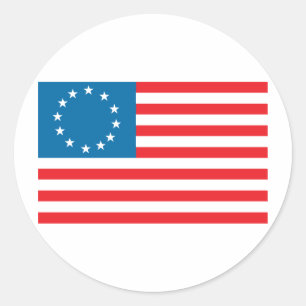 Betsy Ross Flag Runder Aufkleber