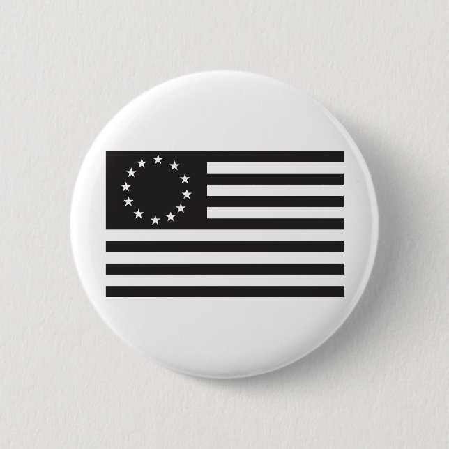 Betsy Ross Flagge - Schwarz Button (Vorderseite)