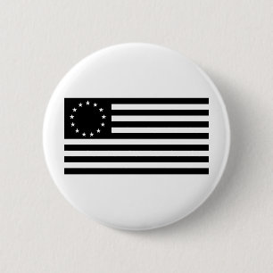 Betsy Ross Flagge, schwarze Linienkunst Button