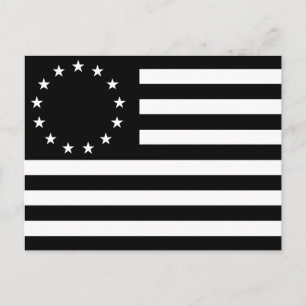 Betsy Ross Flagge, schwarze Linienkunst Postkarte