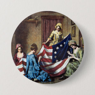 Betsy Ross Nähen der amerikanischen Flagge Button