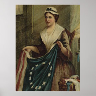Betsy Ross näht den ersten amerikanischen Flagge  Poster