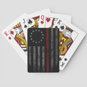 Betsy Ross Red Line American Flag Spielkarten