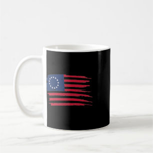 Betsy Ross Shirt 4. Juli Amerikanische Flagge 1776 Kaffeetasse