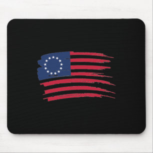Betsy Ross Shirt 4. Juli Amerikanische Flagge 1776 Mousepad