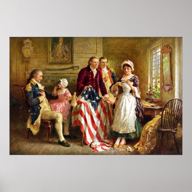 Betsy Ross und General George Washington Poster (Vorne)