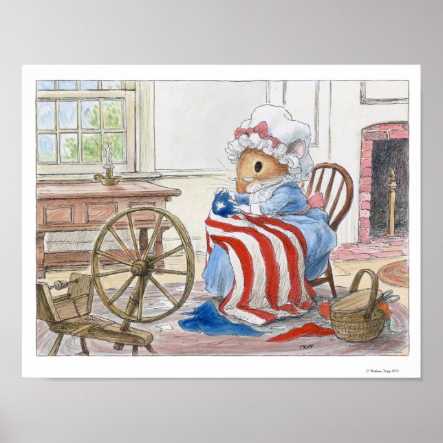 Betsy Ross von Wallace Tripp Print Poster (Vorne)