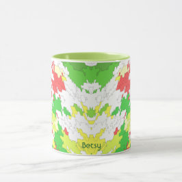 BETSY ~ White Green Yellow CHRISTMAS Tasse