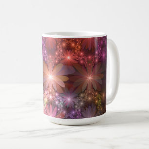 Bett aus Blumen Bunt Glänzende Abstrakte Fraktal K Kaffeetasse