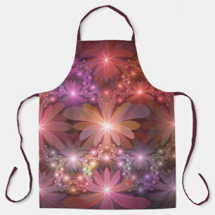Bett aus Blumen Bunt Glänzende Abstrakte Fraktal K Schürze