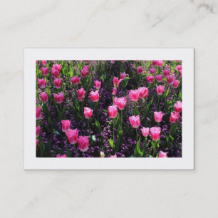 Bett aus rosa Tulpen (mit Rand) Visitenkarte