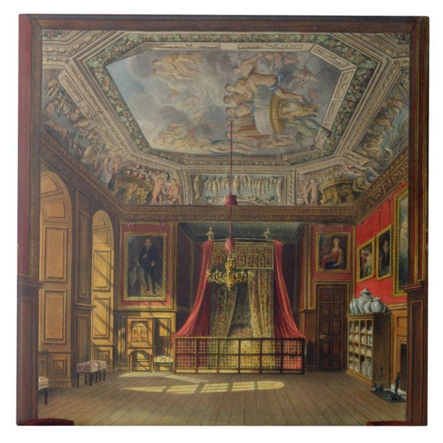 Bett der Königin-Anne, Windsor Schloss, von Fliese (Vorderseite)