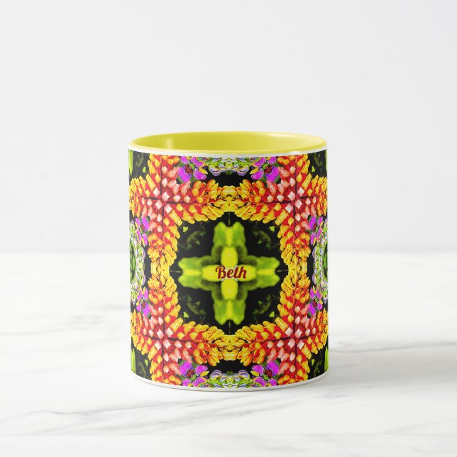 BETT Personalisiert ~ Hübsch Lupinen Muster ~ Tasse (Zentrum)