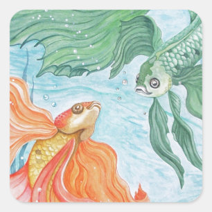Betta Dance Quadratischer Aufkleber
