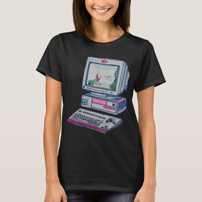 Betta-Fisch Blau Desktop T-Shirt (Vorderseite)