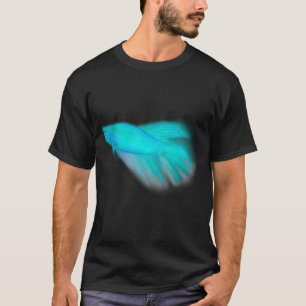 Betta-Fisch Licht (Neon) Blau T-Shirt