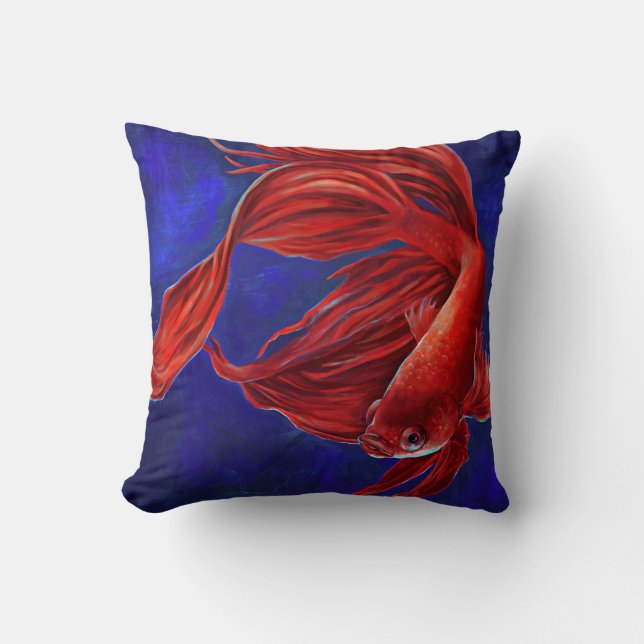 Betta Fisch-Malerei-Kissen Kissen (Vorderseite)