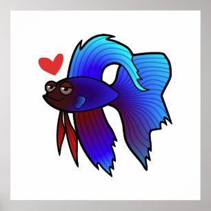 Betta Fische/siamesische kämpfende Fisch-Liebe Poster