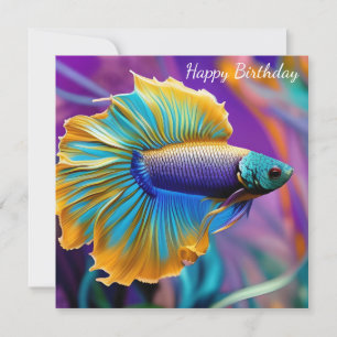 Betta Fish, blaues Gold lila Geburtstag