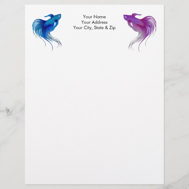Betta Fish Briefbogen (Vorderseite)