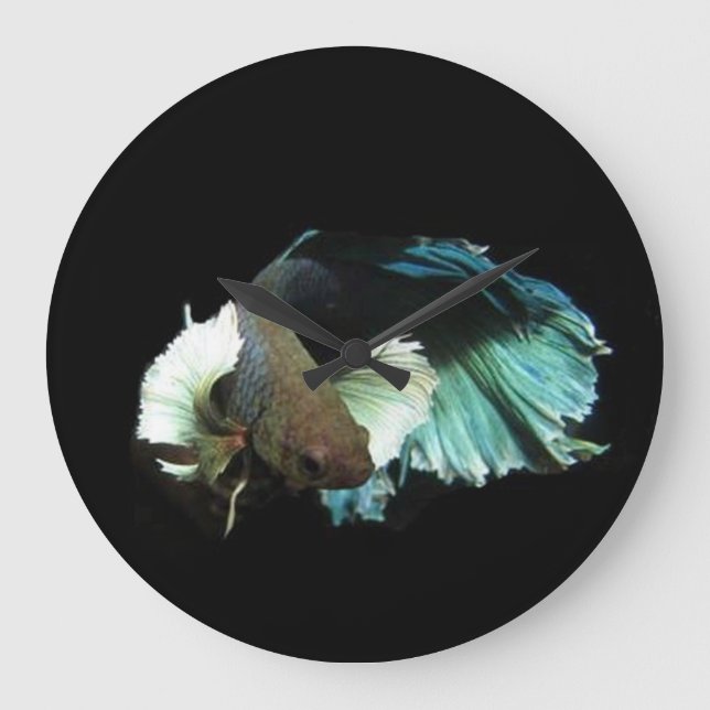 Betta Fish Clock Große Wanduhr (Vorderseite)