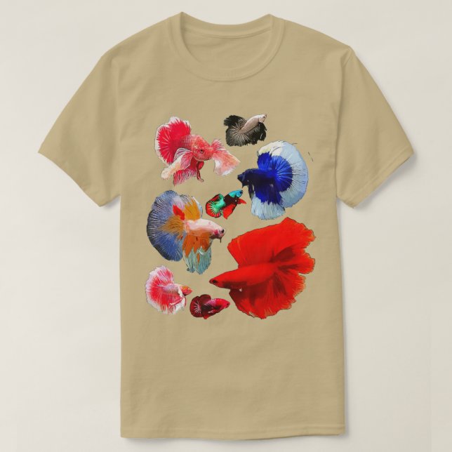 Betta Fish Color Collage T-Shirt (Design vorne)