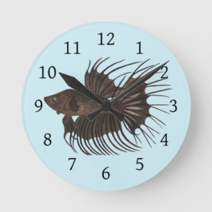 Betta Fish Round Clock Runde Wanduhr