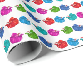 Betta Fish Santas Wrapping Paper Geschenkpapier