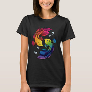 Betta Fish Shirt Regenbogen Betta Siam Kämpfen Fi
