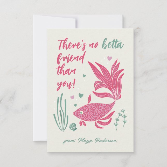Betta Fish Valentine's Day Card (Vorderseite)