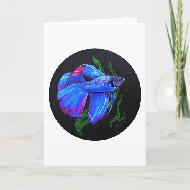 BETTA!!! Siamesische kämpfende Fische Karte (Vorderseite)