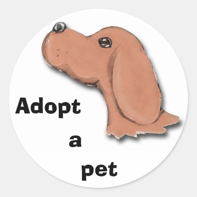 Betteln, Adoptier, a, Haustier Runder Aufkleber (Vorderseite)