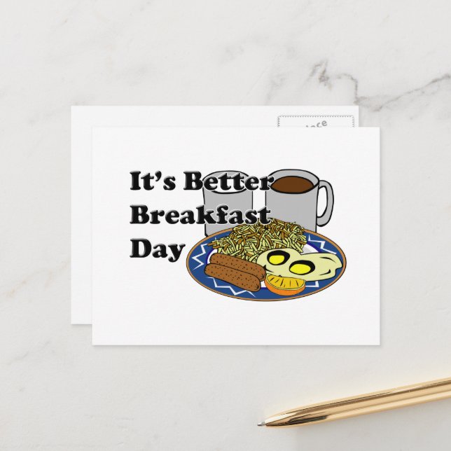 Better Breakfast Day Postkarte (Vorderseite/Rückseite Beispiel)